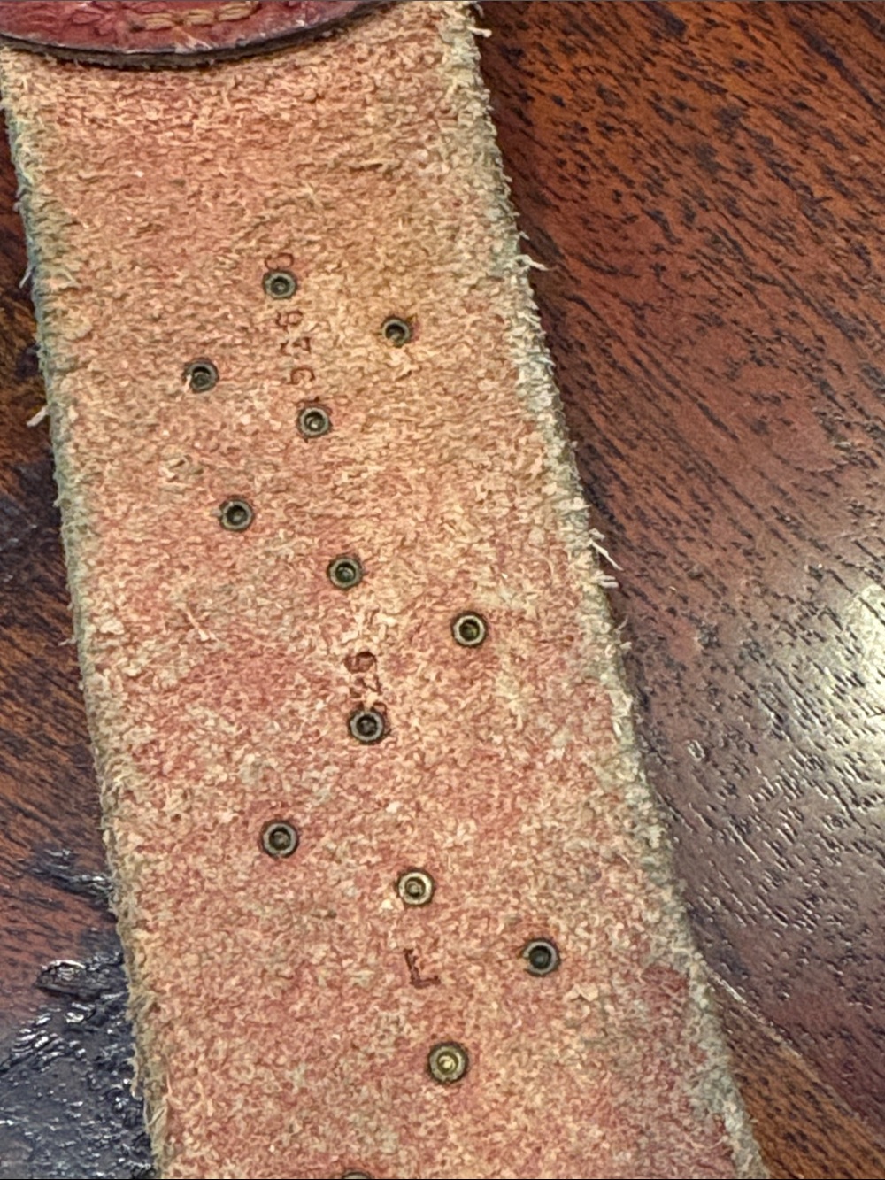 Vintage Lauren Ralph Lauren Brown Leather Western Studded Embossed Belt sz Large - Picture 10 of 16